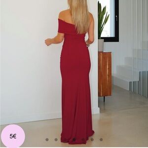 Off-Shoulder Burgundy Evening Gown - Women Dresses